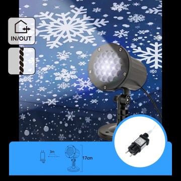 Aigostar - LED Christmas Outdoor Snowflake Projector LED/5W/230V IP44 Cool White