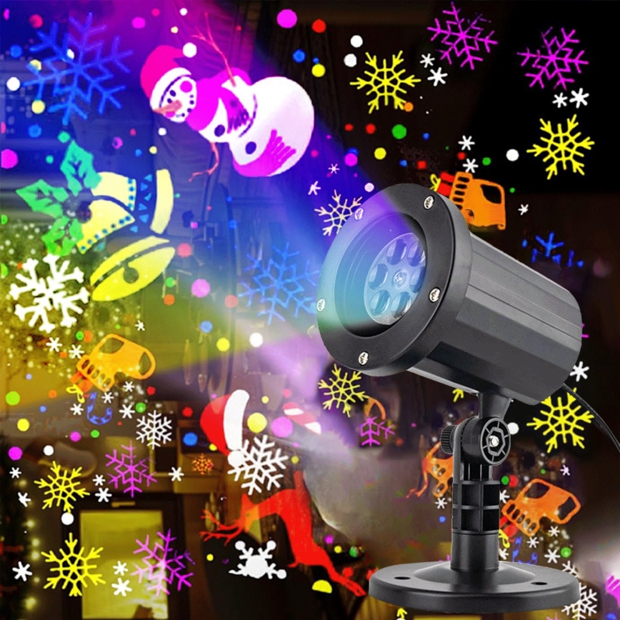 Aigostar - LED outdoor Christmas snowflake projector LED/5W/230V IP44 multicolor
