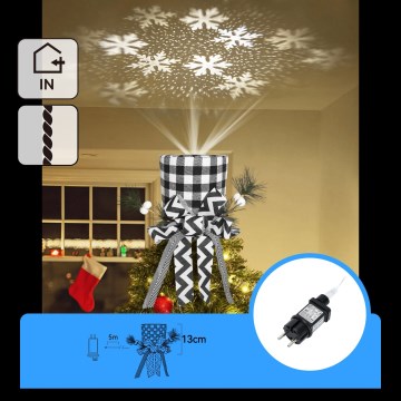 Aigostar - LED Christmas snowflake projector LED/5W/230V cool white black/white