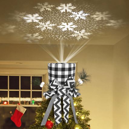 Aigostar - LED Christmas snowflake projector LED/5W/230V cool white black/white