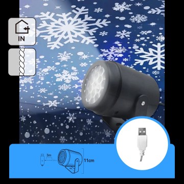 Aigostar - LED Christmas snowflake projector LED/5W/230V cool white
