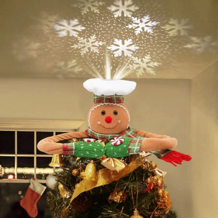 Aigostar - LED Christmas Snowflake Projector LED/5W/230V Cold White Gingerbread