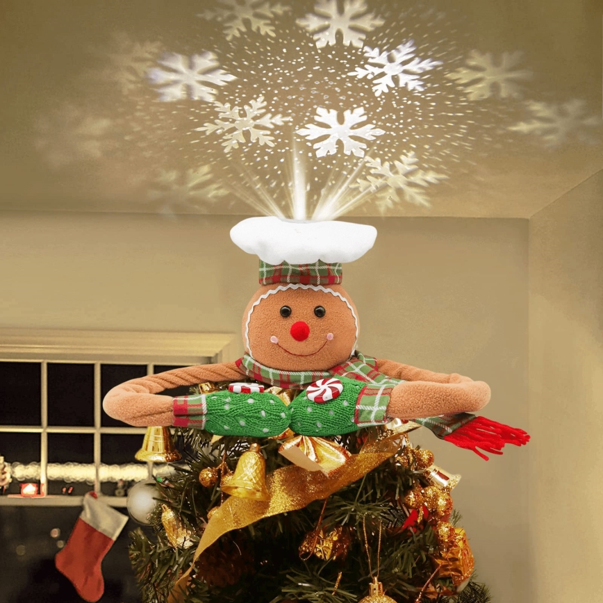 Aigostar - LED Christmas Snowflake Projector LED/5W/230V Cold White Gingerbread