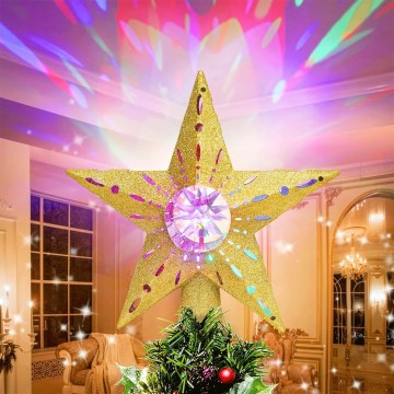 Aigostar - LED Christmas snowflake projector LED/5W/230V multicolor golden star