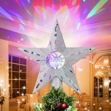 Aigostar - LED Christmas snowflake projector LED/5W/230V multicolor star silver