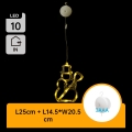 Aigostar LED Christmas Snowman Decoration, 10 LEDs, Battery-powered (3× AAA), 20.5 cm