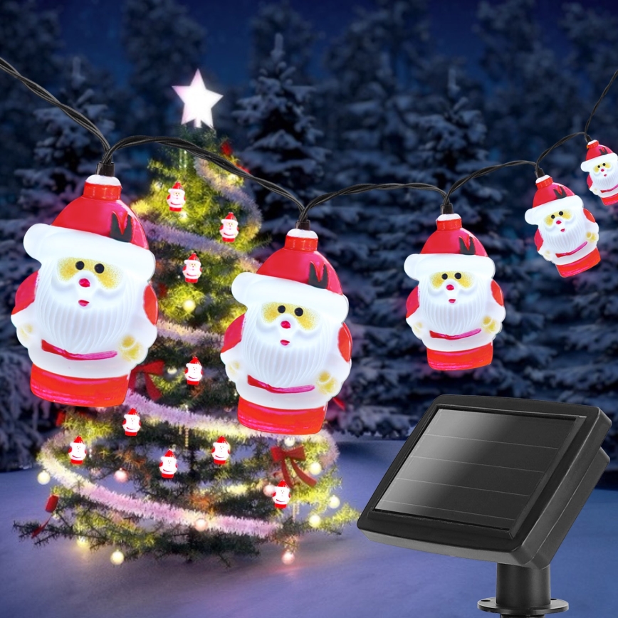 Aigostar - LED Christmas solar chain 10xLED/3,8 m IP44 cool white