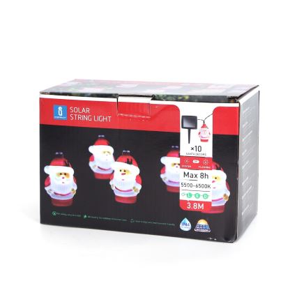 Aigostar - LED Christmas solar chain 10xLED/3,8 m IP44 cool white