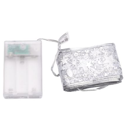 Aigostar - LED Christmas Lights 20xLED/3xAA 2 m Warm White Silver