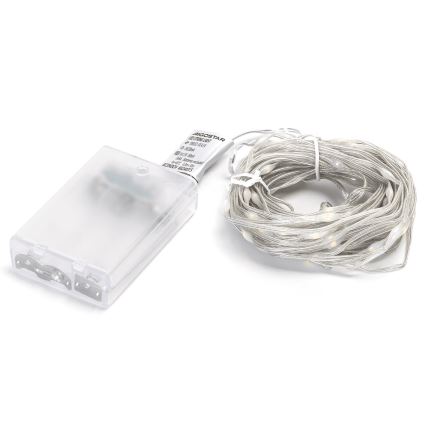Aigostar - LED Christmas string lights, 100 LEDs / 3xAA, 10.3 m, warm white