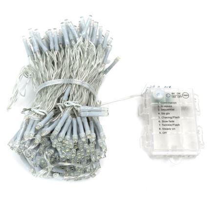 Aigostar - LED Christmas string lights 100xLED/3xAA 10.3m warm white