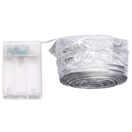 Aigostar - LED Christmas string lights 100xLED/3xAA 10 m warm white, silver