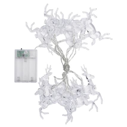 Aigostar - LED Christmas String Lights 10xLED/3xAA 1.5 m Warm White Reindeer