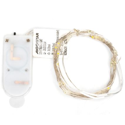 Aigostar - LED Christmas String Lights 20 LEDs / 2×3V, 2 m, Warm White
