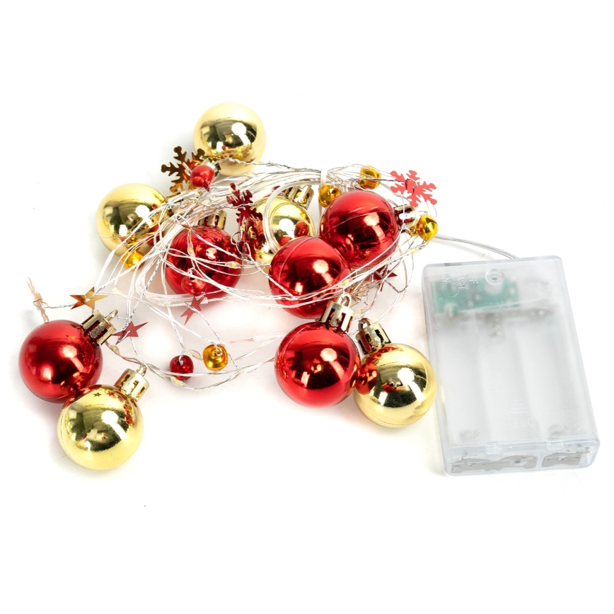 Aigostar - LED Christmas String Lights 20 LEDs / 3×AA, 2 m, Warm White