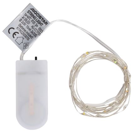 Aigostar - LED Christmas string lights 20xLED/2xCR2032 2m multicolor