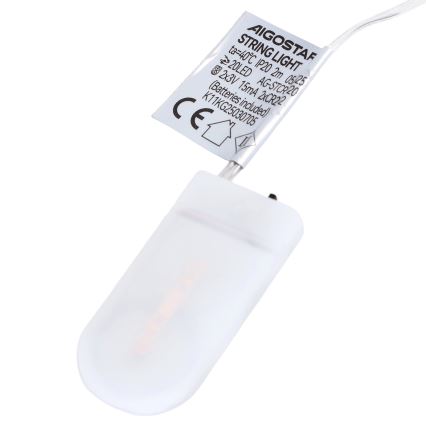 Aigostar - LED Christmas string lights 20xLED/2xCR2032 2m multicolor