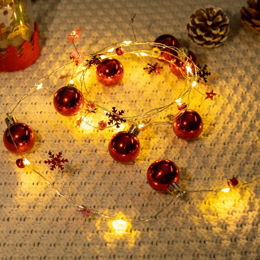 Aigostar - LED Christmas String Lights 20xLED/3xAA 2 m Warm White