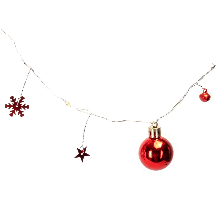 Aigostar - LED Christmas String Lights 20xLED/3xAA 2 m Warm White