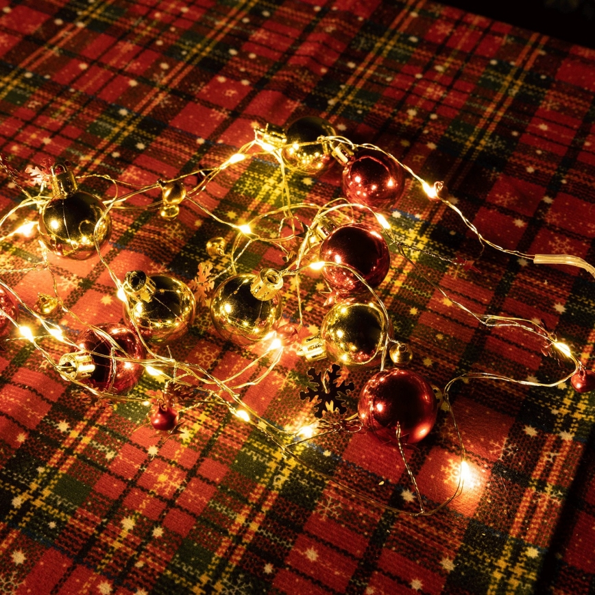 Aigostar - LED Christmas String Lights 20xLED/3xAA 2m Warm White