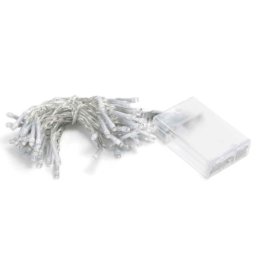 Aigostar - LED Christmas string lights 50 LEDs / 3×AA 5.3 m cool white