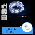 Aigostar - LED Christmas string lights 50xLED/3xAA 5.3m cool white