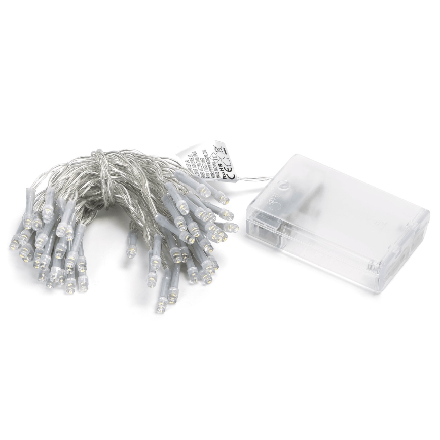 Aigostar - LED Christmas string lights 50xLED/3xAA 5,3m warm white