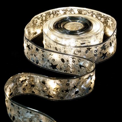 Aigostar - LED Christmas string lights 50xLED/3xAA 5 m warm white silver