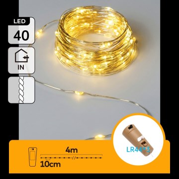 Aigostar - LED Decorative Bottle Stopper String Lights 40xLED/3xLR44 4m Warm White