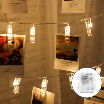 Aigostar - LED Decorative chain with pegs 20xLED/3xAA 3,3m warm white