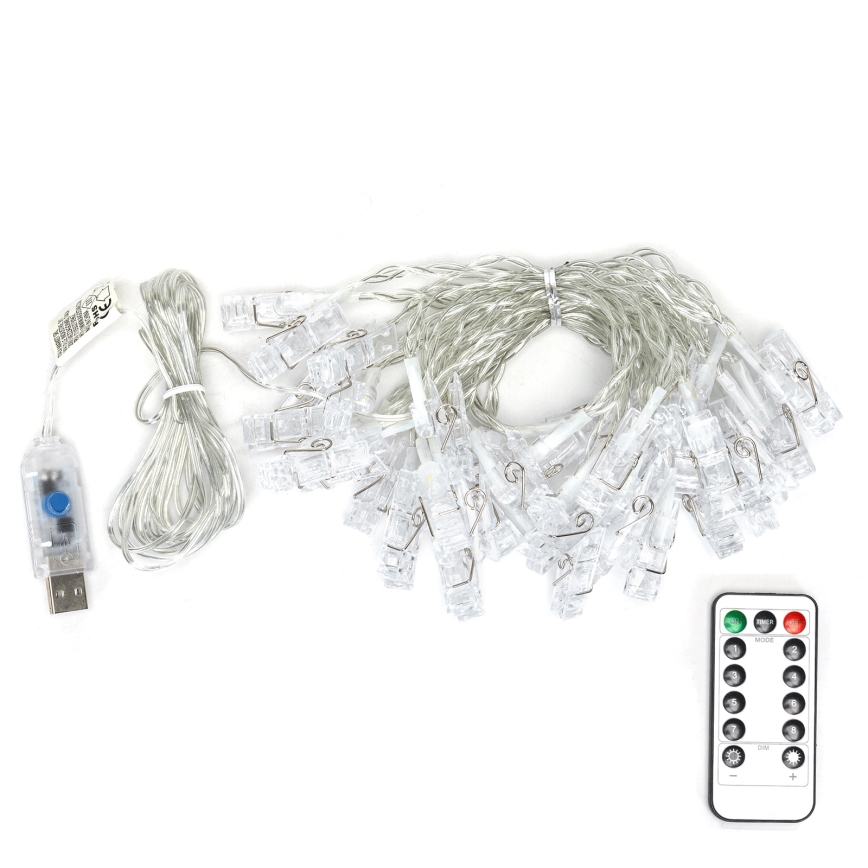 Aigostar - LED Decorative String Lights 40 LEDs / 5 W / USB, 9 m, Warm White