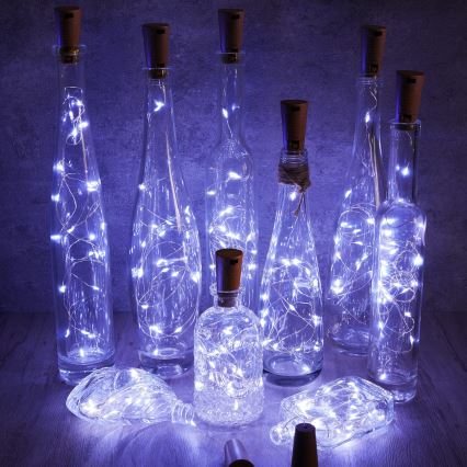 Aigostar - LED Decorative String Lights with Bottle Stopper 20xLED/3xLR44 2m Cool White