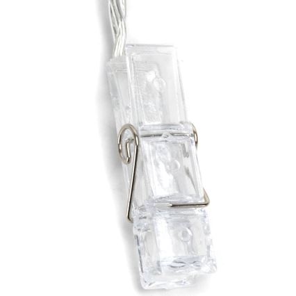 Aigostar - LED Decorative String Lights with Clips, 20x LED / 3x AA, 3.3 m, Warm White