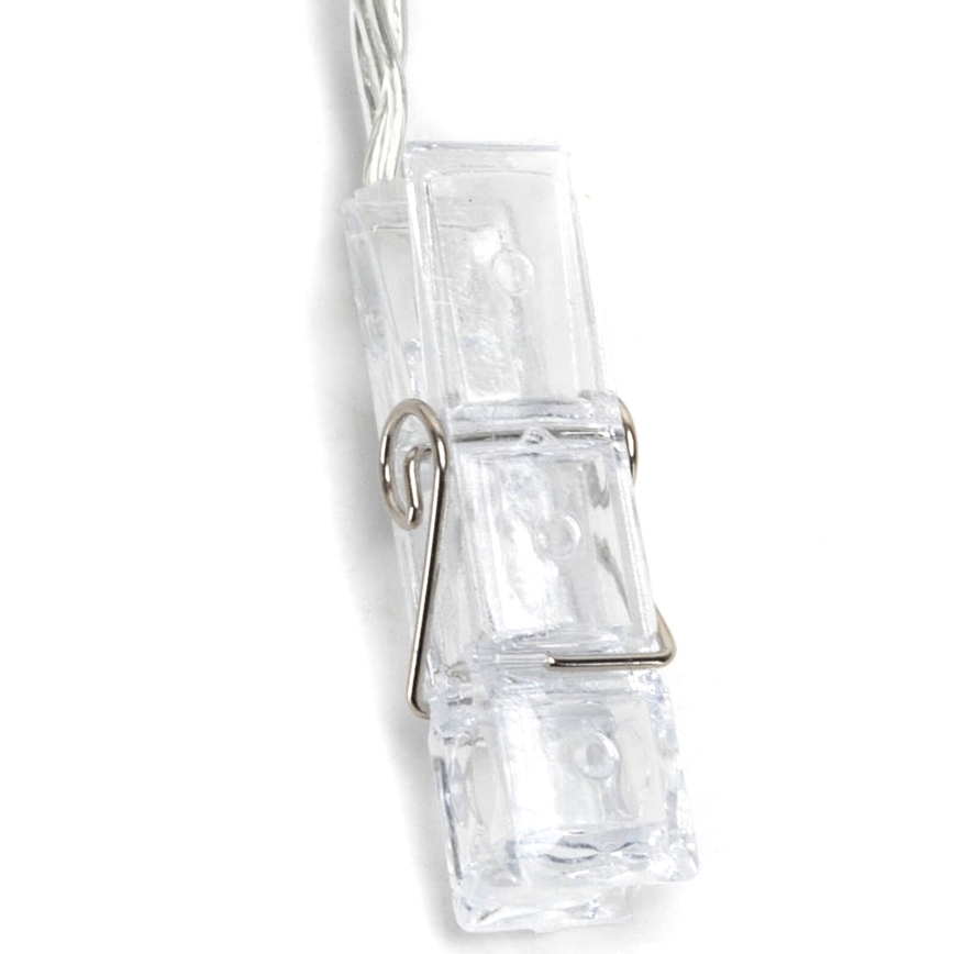 Aigostar - LED Decorative String Lights with Clips, 20x LED / 3x AA, 3.3 m, Warm White