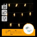 Aigostar - LED Decorative String with Clips 20xLED/3xAA 3.3m Warm White