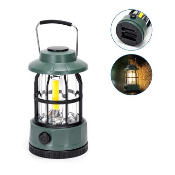 Aigostar - LED Dimmable camping flashlight LED/3xAA green 17,5 cm