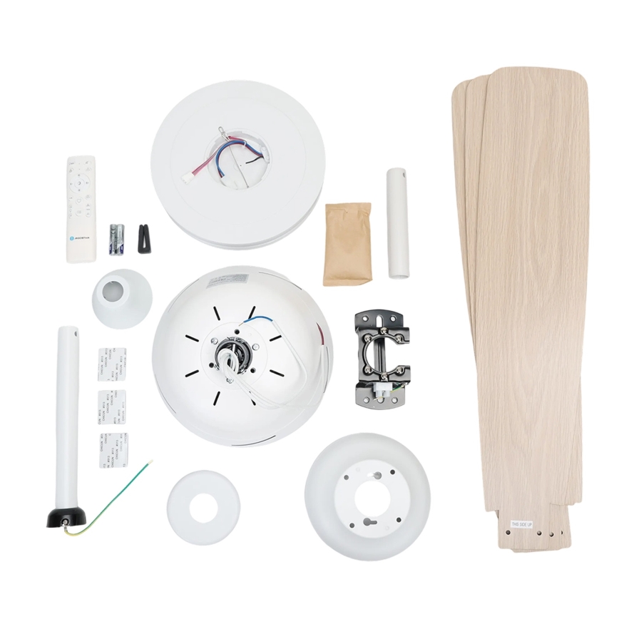 Aigostar - LED Dimmable ceiling fan LED/20W/230V 2700-6500K 132cm white/beige + remote control