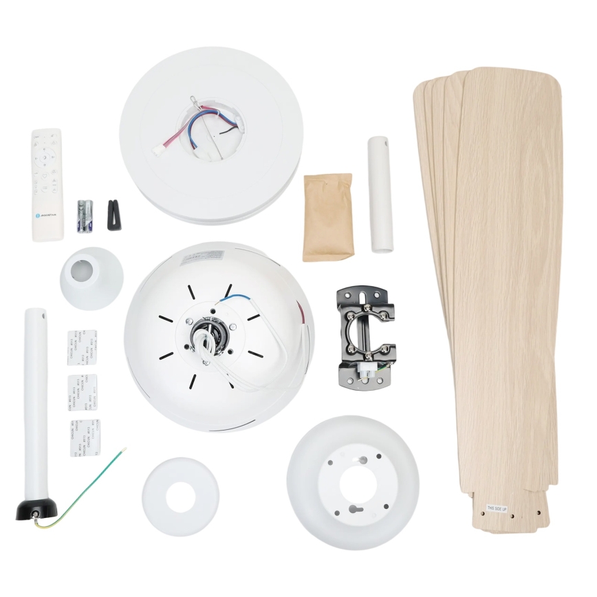 Aigostar - LED Dimmable ceiling fan LED/20W/230V 2700-6500K 132cm white/beige + remote control