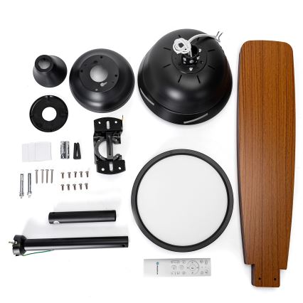 Aigostar - LED Dimmable ceiling fan LED/20W/230V 2700-6500K 132cm beige + remote control