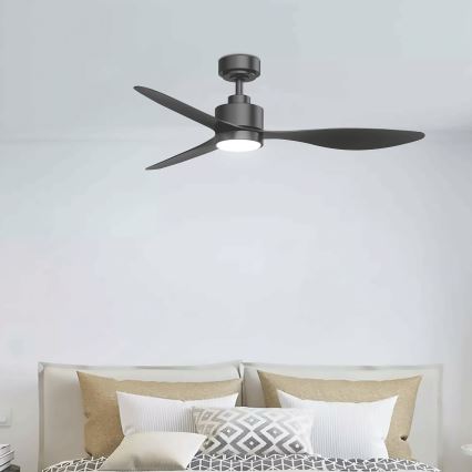 Aigostar - LED Dimmable ceiling fan LED/20W/230V 2700-6500K 132cm black + remote control
