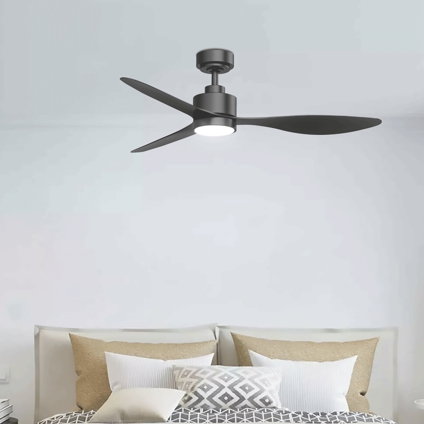 Aigostar - LED Dimmable ceiling fan LED/20W/230V 2700-6500K 132cm black + remote control