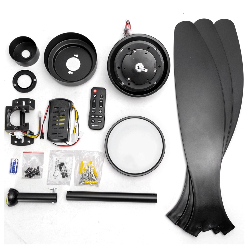 Aigostar - LED Dimmable ceiling fan LED/20W/230V 2700-6500K 132cm black + remote control