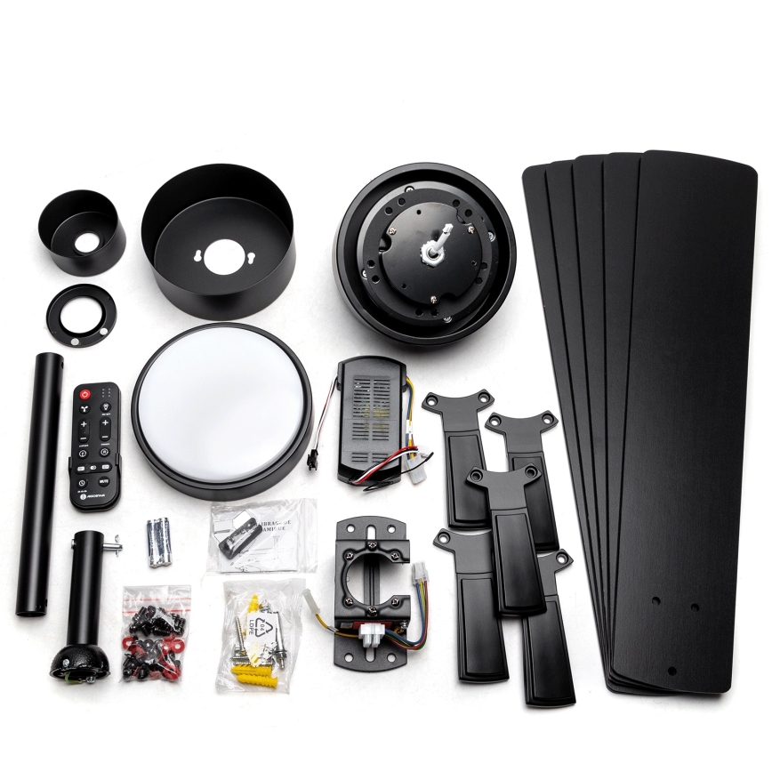 Aigostar - LED Dimmable Ceiling Fan LED/20W/230V 2700-6500K 132cm Black + Remote Control