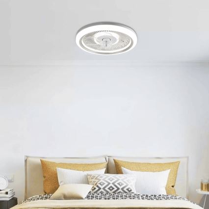 Aigostar - LED Dimmable ceiling fan LED/40W/230V 2700/4000/6500K d. 50 cm + remote control white