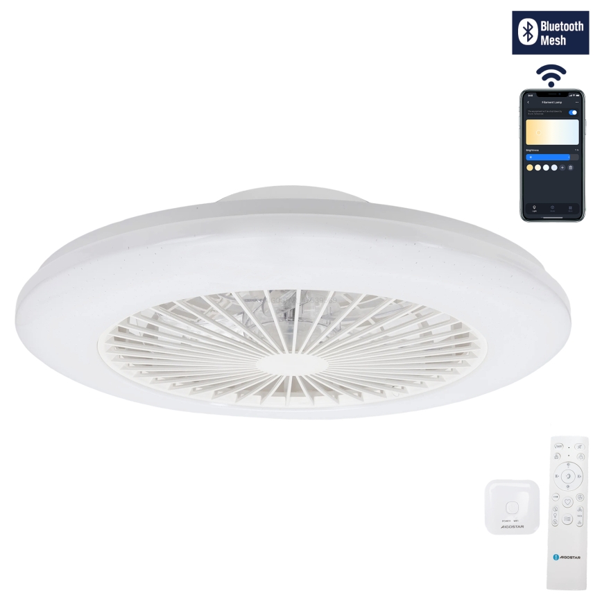 Aigostar - LED Dimmable ceiling light with a fan LED/40W/230V 2700-6500K d. 48,5 cm white + remote control