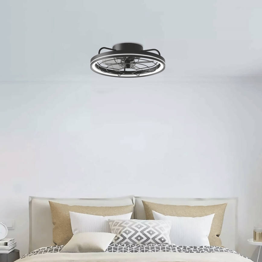 Aigostar - LED Dimmable ceiling fan LED/40W/230V 2700-6500K d. 48 cm + remote control black