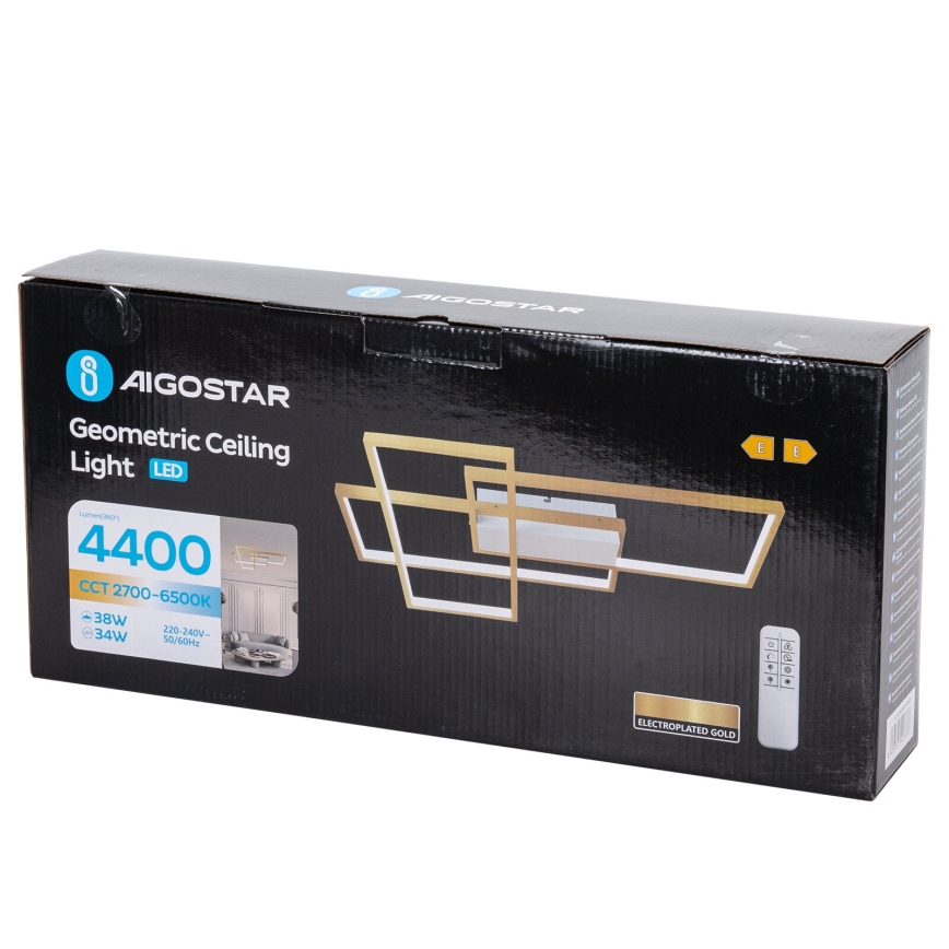 Aigostar - LED Dimmable ceiling light LED/38W/230V 2700-6500K + remote control