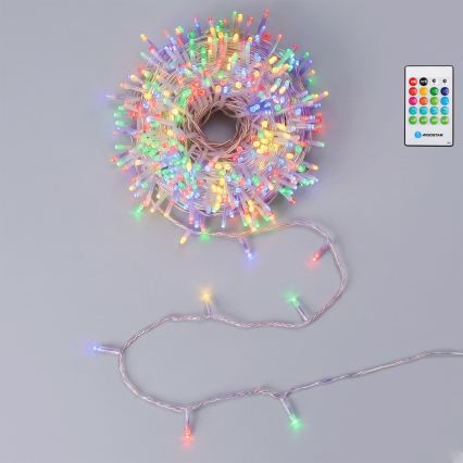 Aigostar - Dimmable LED outdoor Christmas string lights with motion sensor 100xLED/3xAA 12m multicolor + remote control
