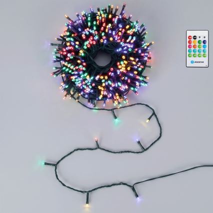 Aigostar - Dimmable LED outdoor Christmas string lights with motion sensor 100xLED/3xAA 12m multicolor + remote control