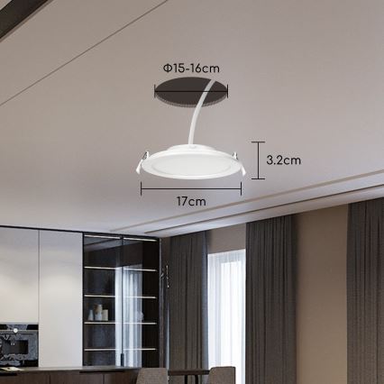 Aigostar - LED Dimmable recessed light 12W/230V d. 17 cm Wi-Fi